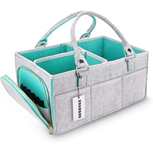 Baby Diaper Caddy Organizer for Boy or Girl Large Nursery Storage Bin Basket Portable Holder Tote Bag for Changing Table and Car Baby Shower Gifts Newborn Essentials Stuff Registry Must Haves Item