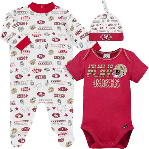 Gerber NFL Baby Boys' 3-Piece Bodysuit, Sleep 'n Play, & Cap Set