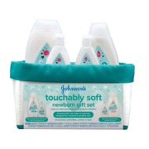 Johnsons Touchably Soft Newborn Baby Gift Set For New Parents, 5 item