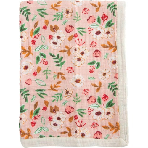 little unicorn Cotton Muslin Baby Quilt, Vintage Floral