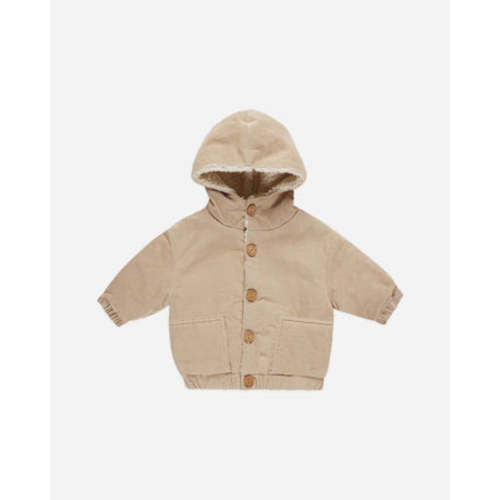 6-12M Corduroy Hooded Jacket || Latte