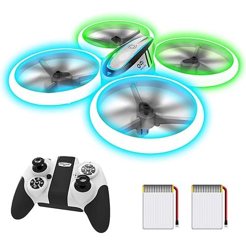 Q9s Drones for Kids,RC Drone with Altitude Hold and Headless Mode,Quadcopter with Blue&Green Light,Propeller Full Protect,2 Batteries and Remote Control,Easy to fly Kids Gifts Toys for Boys and Girls