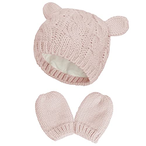 Baby Hat Glove Set Soft Newborn Mittens Baby Girl Boys Knitted Toddler Cap Infant Winter Beanie Mitten Sets