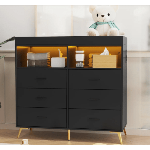 Changing Table Dresser with LED Lighting