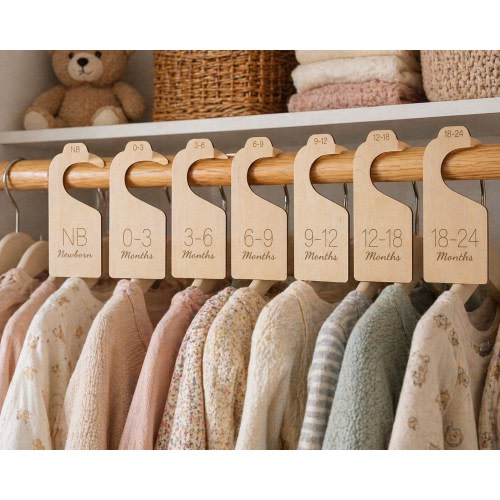 Nursery Closet Dividers, Baby Closet Dividers, Newborn Closet Organizer, Clothes Hanger, Simple Nursery Decor, NB - 24M Dividers, Set of 7