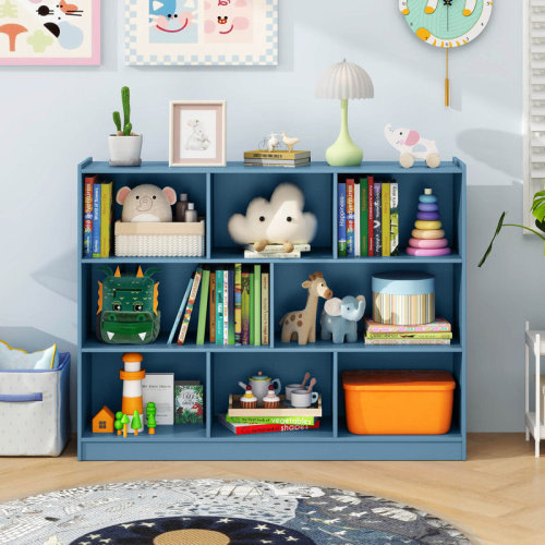 Isabelle & Max™ 8 Cube 3-tier Open Wooden Bookshelf Toy Storage Organizer With Anti-toppling Kits | Wayfair