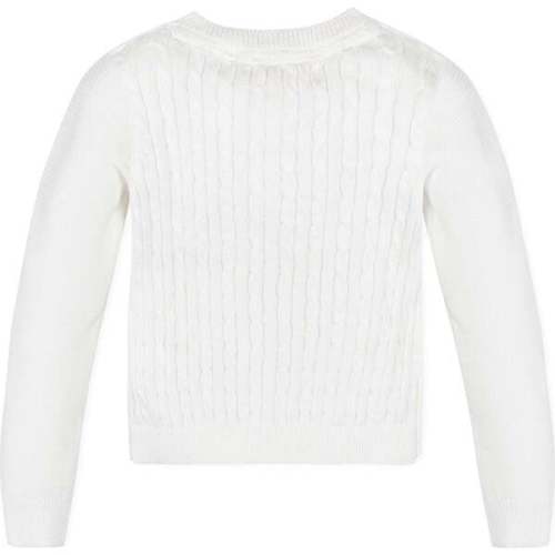 Organic Long Sleeve Cable Knit Cardigan Sweater, Soft White Cable - Hope & Henry | Maisonette