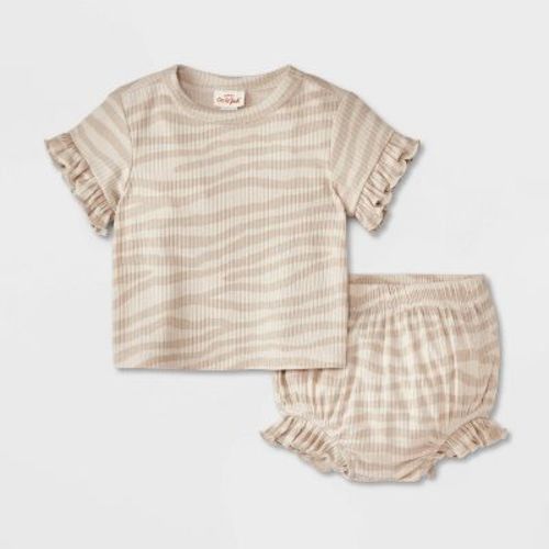 Baby Girls' Ruffle Set - Cat & Jack™ Peach Orange 3-6M