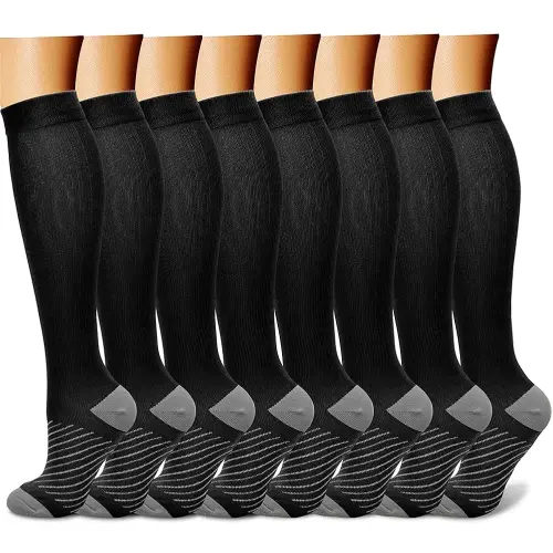 CHARMKING Compression Socks for Women & Men Circulation (8 Pairs) 15-20 mmHg is Best Support for Athletic Running,Hiking