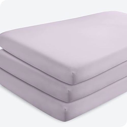 Bare Home 3-Pack Fitted Crib Sheet - Premium 1800 Ultra-Soft Microfiber - Breathable - Baby Sheet - for Boys & Girls - Fits Standard Crib and Toddler Mattresses (Lilac)