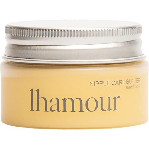 Lhamour 100% Natural Nipple Butter for Breastfeeding Moms, Soothing Nipple Cream with Coconut & Olive Oils, Beeswax, Safe for Baby, Relief for Sore, Dry & Cracked Skin, 1 oz