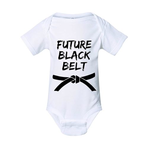 Freedomtees Future Black Belt Funny Bodysuit Baby Infant boy or Girl 1 Piece Martial Arts Jiu Jitsu