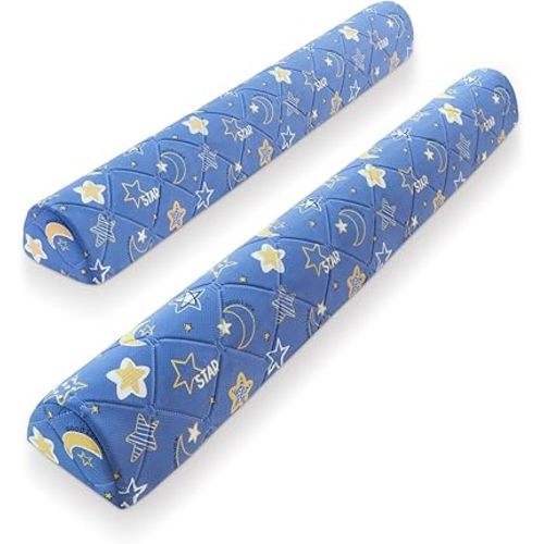 2-Pack Foam Bed Bumpers for Toddlers, Non-Slip Kids Foam Safety Rail Guard with Hypoallergenic Washable Cover, Bed Side Rail for Twin, Queen, King