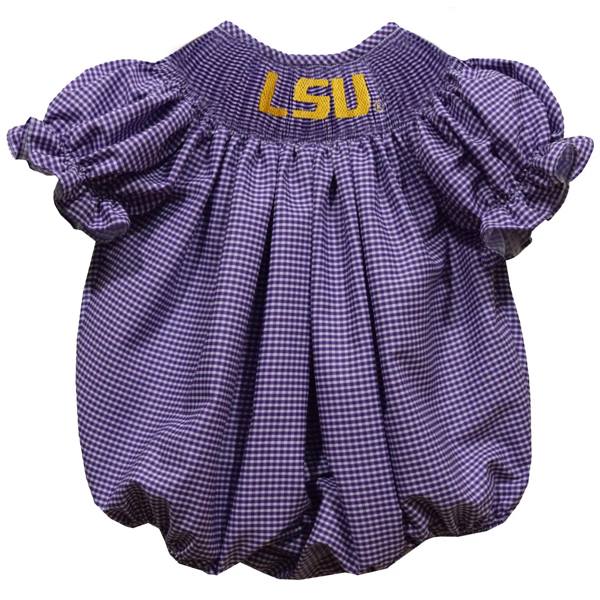 LSU Tigers Smocked Gingham Bubble (preorder) – Little Loves Children's Boutique
