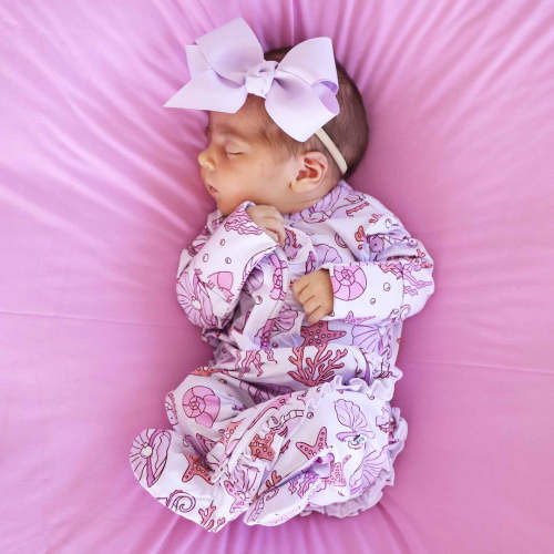 Tiny Tides Ruffle Zipper Footie | Pink