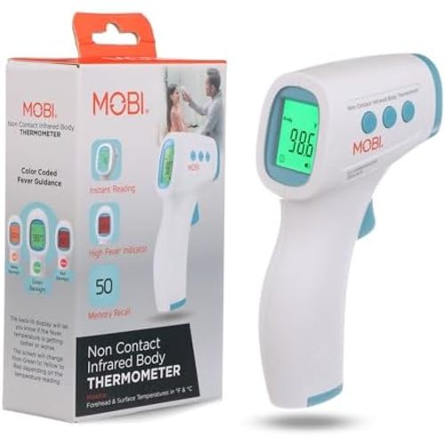 No Touch Thermometer for Baby, Kids, & Adults, Touchless Infrared Thermometer with High Fever Indicator, Non Contact Forehead Digital Thermometer with Object Temperature Mode, Easy to Use