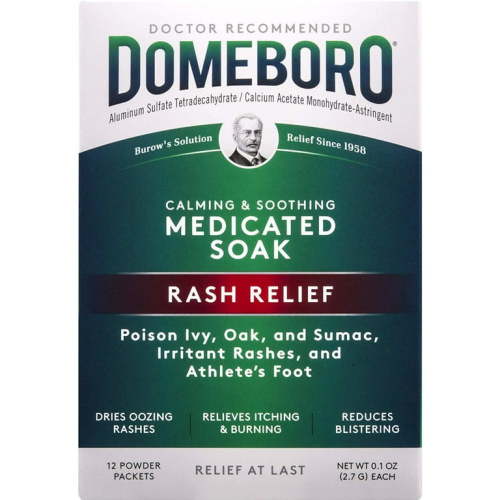 Domeboro Soothing Soak Natural Anti-Itch Powder, Box of 12 Packets, 12 Count