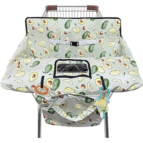 Shopping Cart Cover for Baby,2-in-1 High Chair Cover with Portable Cloth Bag,Cart Seat Pad for Babies Grocery Cushion Cover Restaurant,Suitable for All Supermarkets