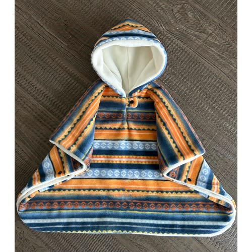 Sunset Stripe, Car Seat Poncho: Hooded Winter Blanket
