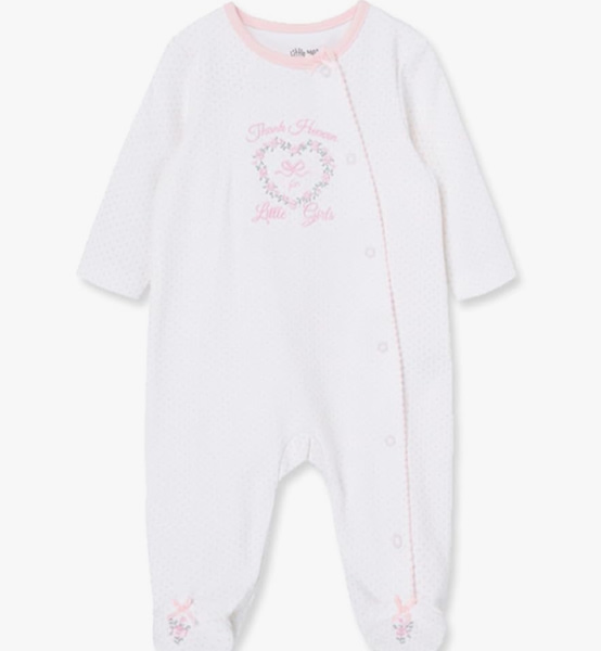Little Me Baby Girls 100% Cotton Footie Sleeper, 0-3 month