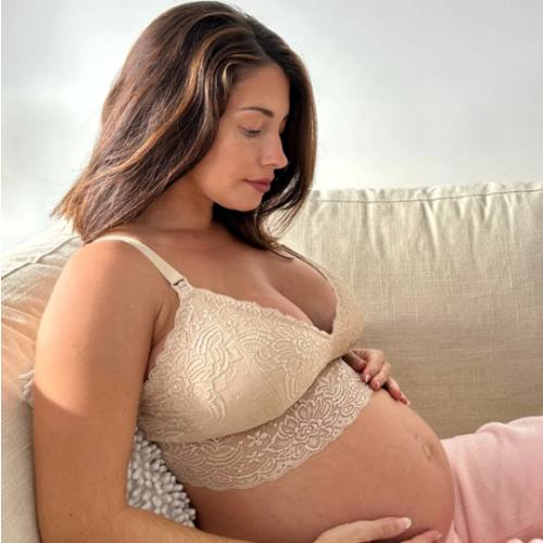 Floral Lace Organic Cotton Nursing Bralette - Beige – MORROW+MINT
