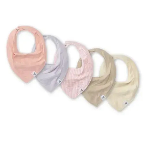 Organic Cotton Baby Bandana Bibs - Pink Sand