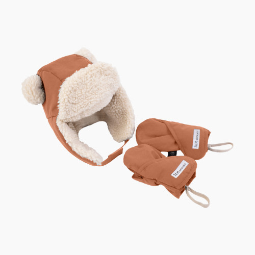 7AM Enfant Cub Set- Hat & Mittens - Spice, 6-12 M