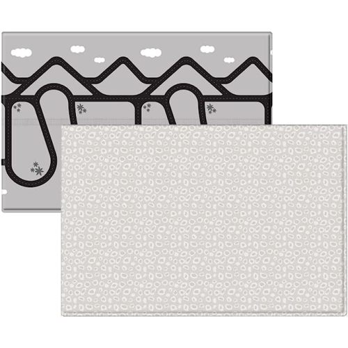 Ruggish Dottie Play Rug 4.8 x 7.0 ft - Soft Cushion Reversible Baby Kids Playmat + Interactive Play Map + Waterproof (Cool Beige)