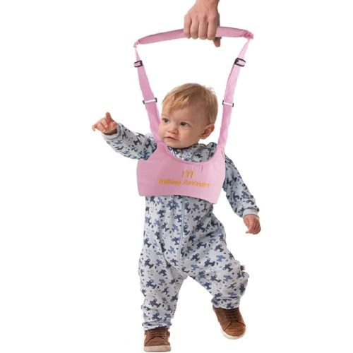 Adjustable Baby Walking Harness Toddler Walk Belt for Walking,Easy-to-Wear Walking Assistance for Baby 6-12 Months(Pink)