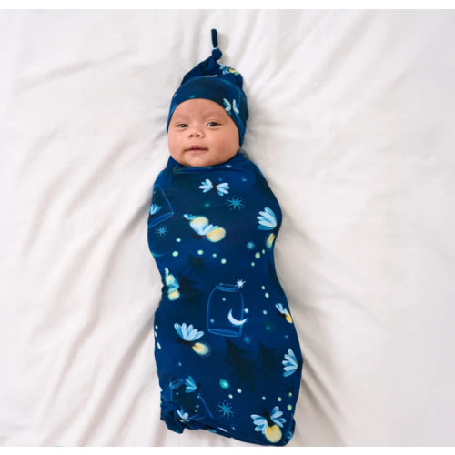 Firefly Glow Swaddle & Hat Set | Little Sleepies