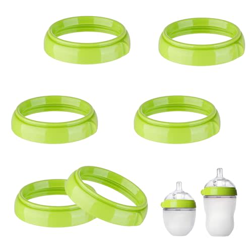 Replacement Screw Rings Collars for Comotomo Baby Feeding Bottles, Pack of 6