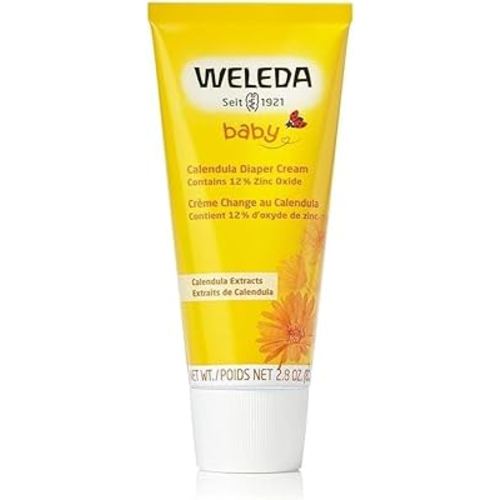 Weleda Baby Calendula Diaper Cream, 2.8 Fluid Ounce, Plant Rich Protection with Calendula, Chamomile, Sweet Almond Oil, Lanolin and Zinc Oxide