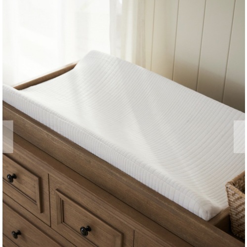 Organic Matelasse Changing Pad Cover, Stone White