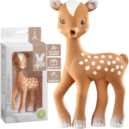 Sophie la girafe Fanfan The Fawn | Teether Friend to Sophie la girafe | Natural Rubber | Designed for Teething Babies | Awaken All 5 Senses | Easy to Clean