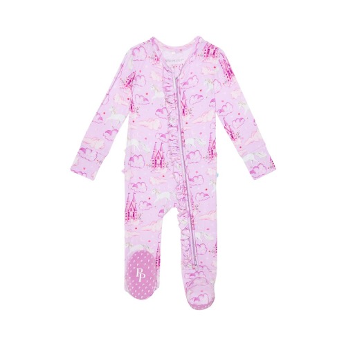 Ruffle Fitted Footie Pajamas, 3-6M