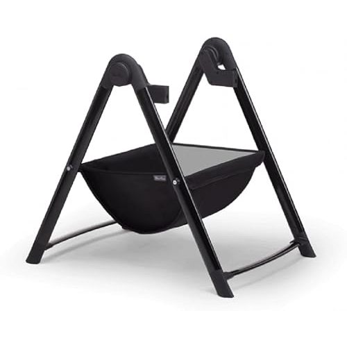 Silver Cross Dune & Reef Bassinet Stand - Portable and Foldable, Easy to Transport, Bassinet Stand with Storage Basket, Convenient and Lightweight Stand, Baby Sleep Essentials - Black