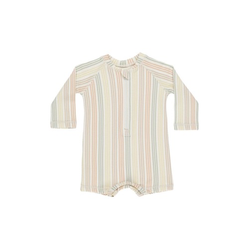 Stripe Long Sleeve One-Piece Rashguard Swimsuit | 0-3 mos