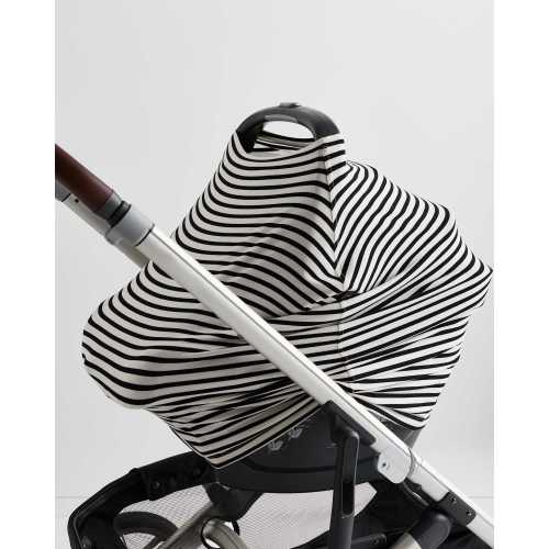 Bamboo 5-in-1 Multi-Use Cover in Black/White Stripe