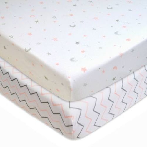 Tl Care Printed 100% Cotton Knit Fitted Playard Sheet - 2pk