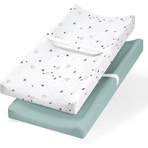 Termichy Muslin Changing Pad Covers: Baby Diaper Changing Table Covers - Changing Pad Sheets for Boys Girls