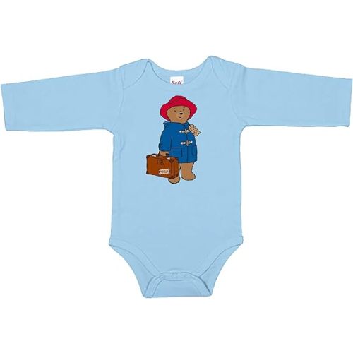 British Traveling Bear Long or Short Sleeves Unisex Baby Bodysuit