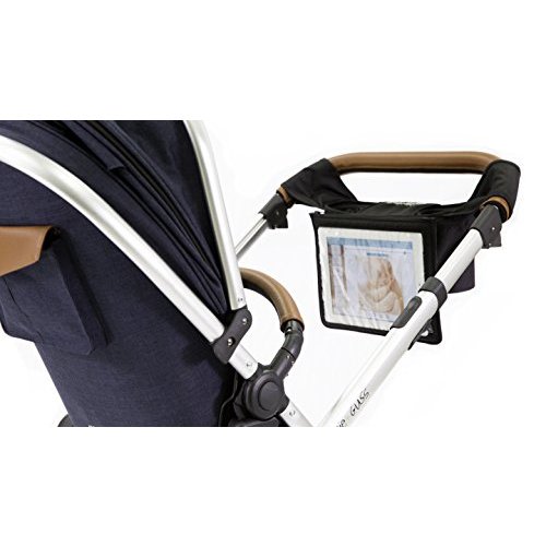 guzzie+Guss Parent Stroller Media Console, Fits Most Stroller Handles, Features Two Insulated Cup-Holders, A Centered Storage compartment, A Front Tactile Pocket & A Removable Tablet Holder, Black