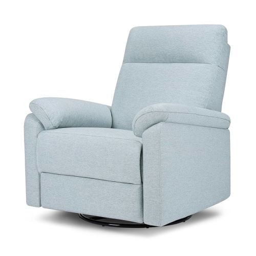 DaVinci Suzy Glider Recliner Nursery Chair - Versatile Glider Rocking Chair for Nursery and Living Room - GREENGUARD Gold, FSC & Certi-PUR US Certified - 360° Swivel Rocker Recliner - Heathered Blue