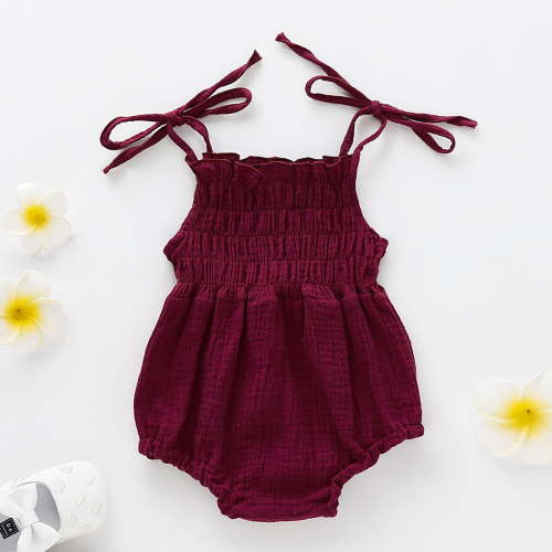 Rciityk Wine Baby Girls Rompers Newborn Toddler Girl Clothes Gift Set Infant Adjustable Straps Summer Bodysuit Tops Outfits (0-18Month) - Spring/Summer Savings Clearance