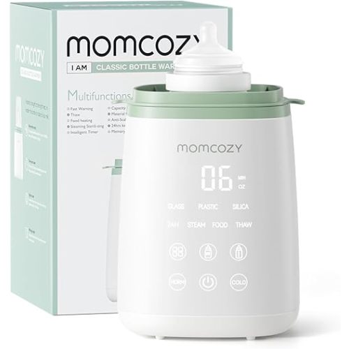 Momcozy Baby Bottle Warmer - White/Sage