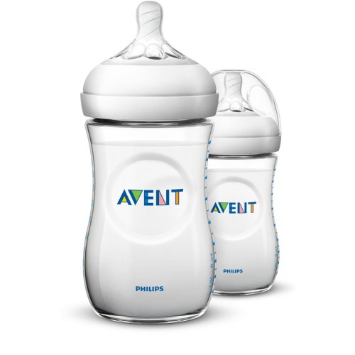 Philips Avent Natural Baby Bottle, Clear, 9oz, 2pk, SCF013/27