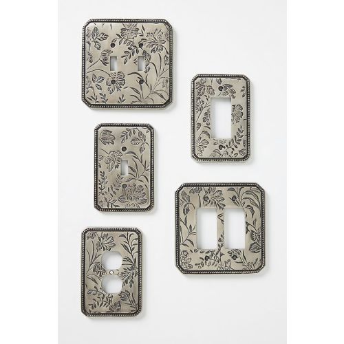 Joan Etched Floral Metal Switch Plate