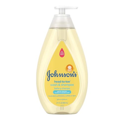Johnson's Head-to-Toe Gentle Tear-Free Baby & Newborn Wash & Shampoo, Sulfate-, Paraben- Phthalate- & Dye-Free, Hypoallergenic Wash for Sensitive Skin & Hair, 27.1 fl. Oz