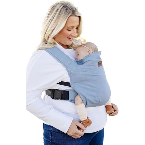 Original Happy Baby Carrier - Newborn to Toddler Carrier - 50% Linen/50% Cotton - Ethically Made - Lightweight and Adjustable - Powder Color