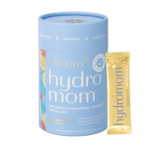 Boobie Hydromom Breastfeeding Supplement for Pregnancy and Lactation Drink Blue Raspberry Lemonade, 10 Count